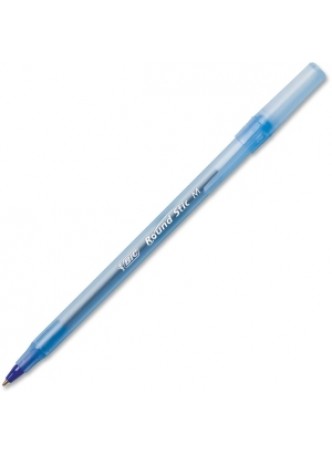 BIC GSM11-BE Round Stic Pen,  0.7mm, Medium point, Blue ink, Dozen